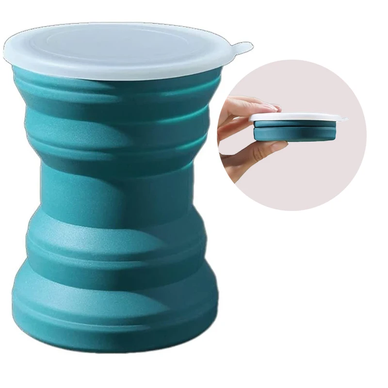 

Creative ORIGIN CUP Portable Silicone Folding Cup with Lid Travel Wash Mouth Cup Heat Resistant Water Coffe Cup for Outdoor Camp
