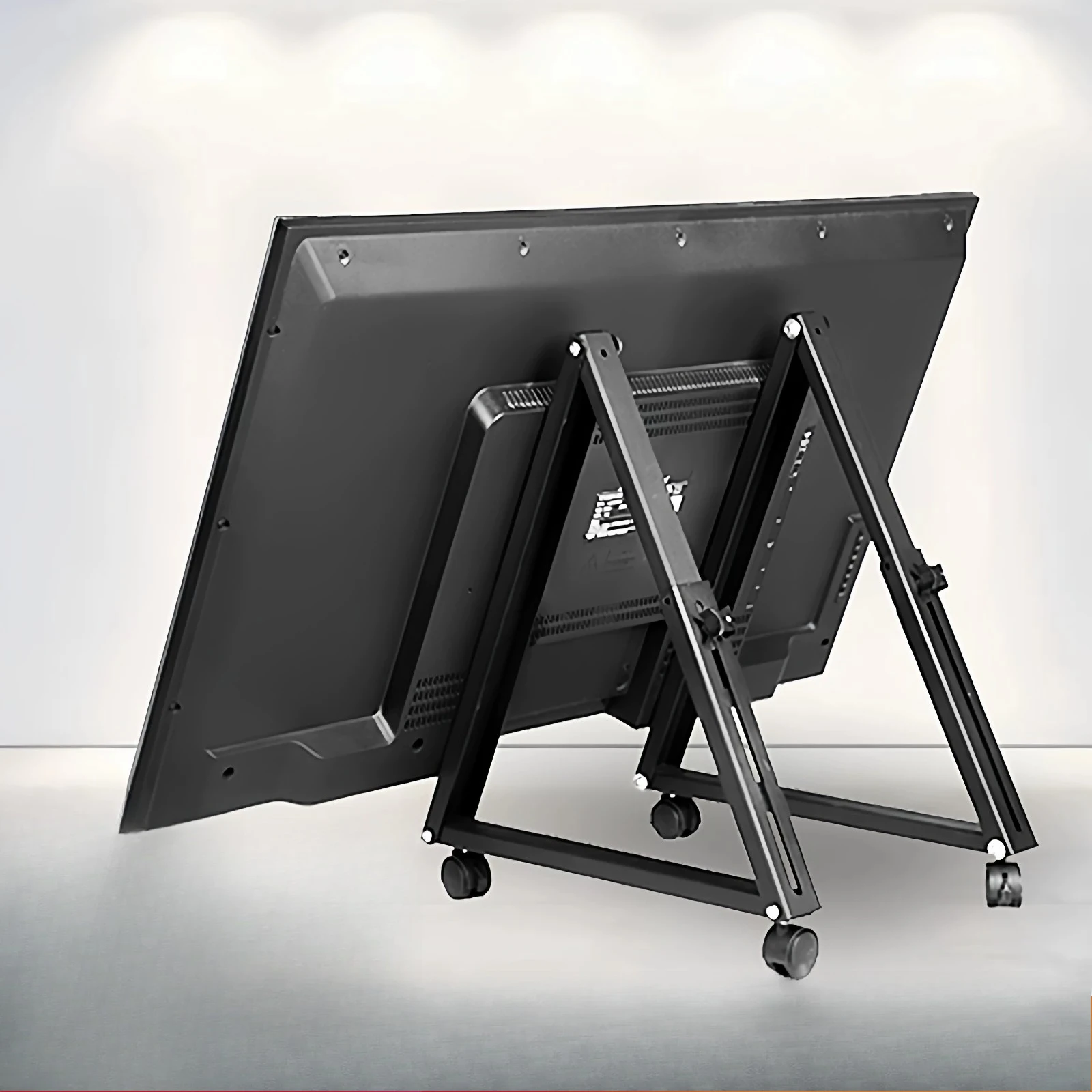 Mobile Rolling TV Cart with Wheels Adjustable Tilt Stand for 32-65 Inch Flat Curved LED LCD TVs One Pair