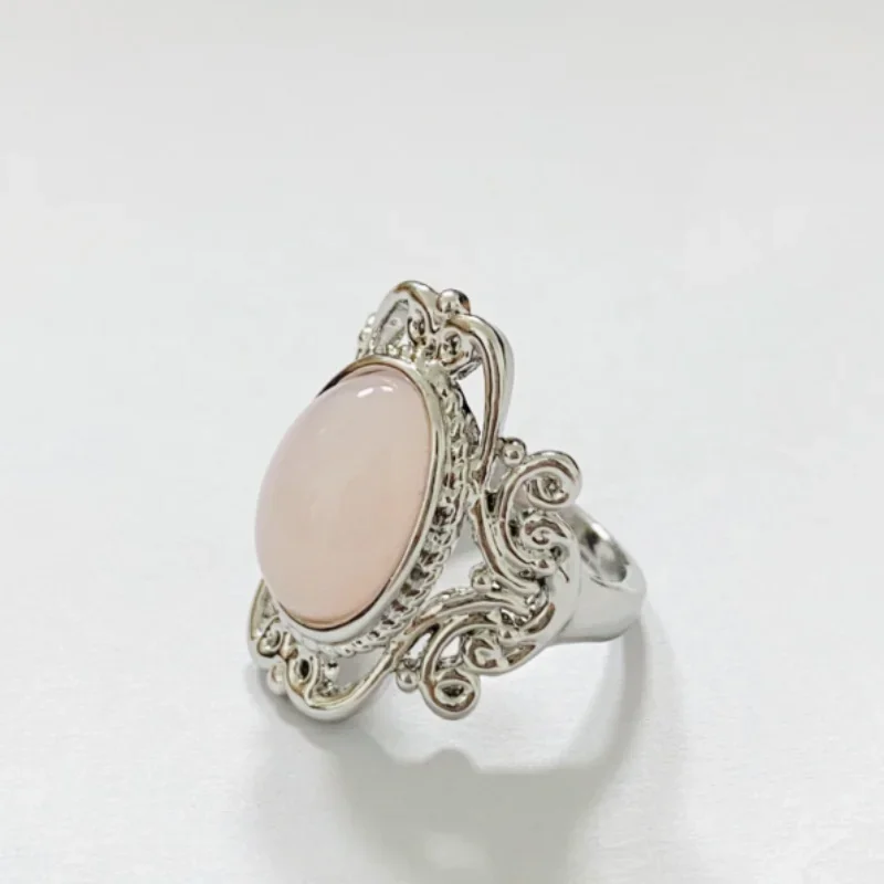 Trendy New Design Electroplated Openwork Moonstone Ring Fashion Punk Street Style For Women Girls Party Jewelry s