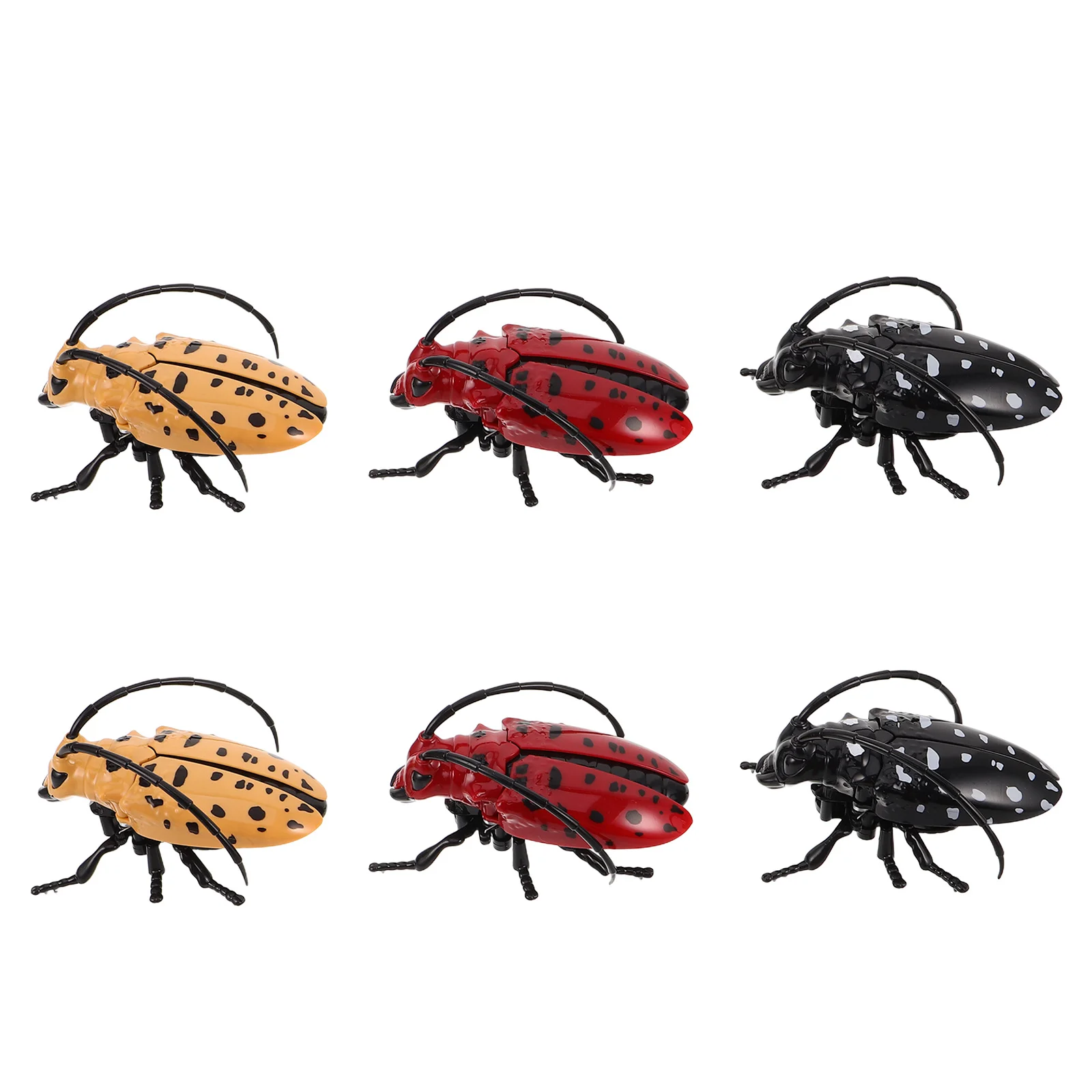 

6Pcs Plastic Longicorn Beetle Wind Up Insects Realistic Halloween Party Prank Props Clockwork Fake Bugs Crawling Simulation