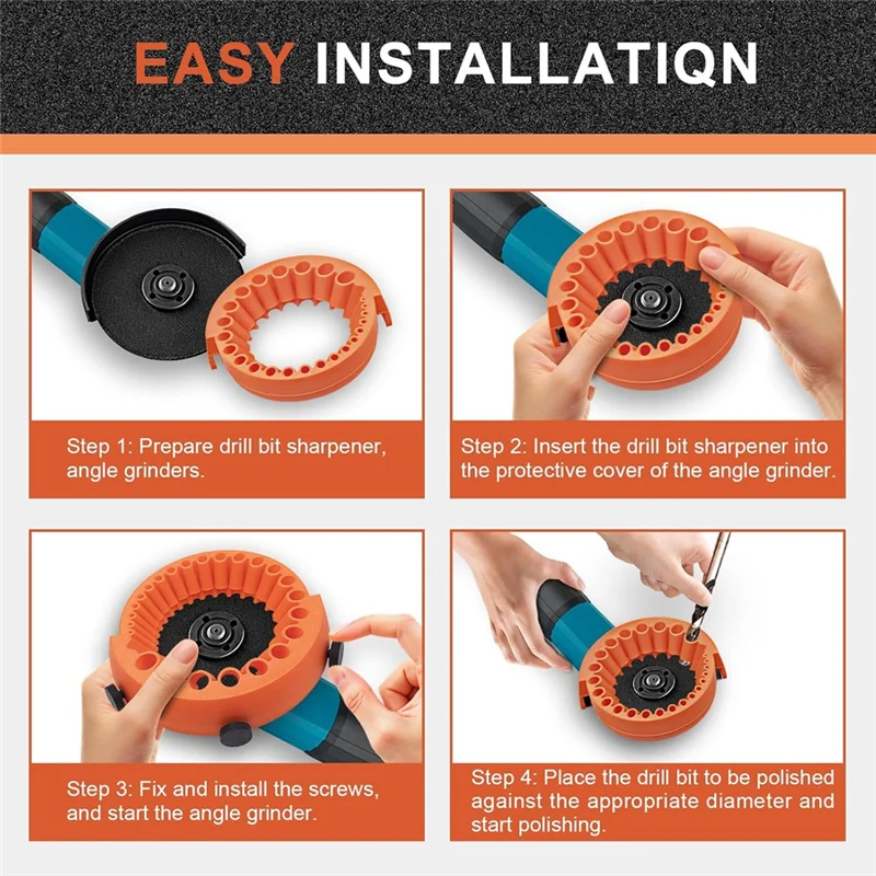 A25F-Bohrer Bohrerschärfer 1/16" bis 1/2" Bits, angetrieben durch 125 mm Winkelschleifer, Bits usw
