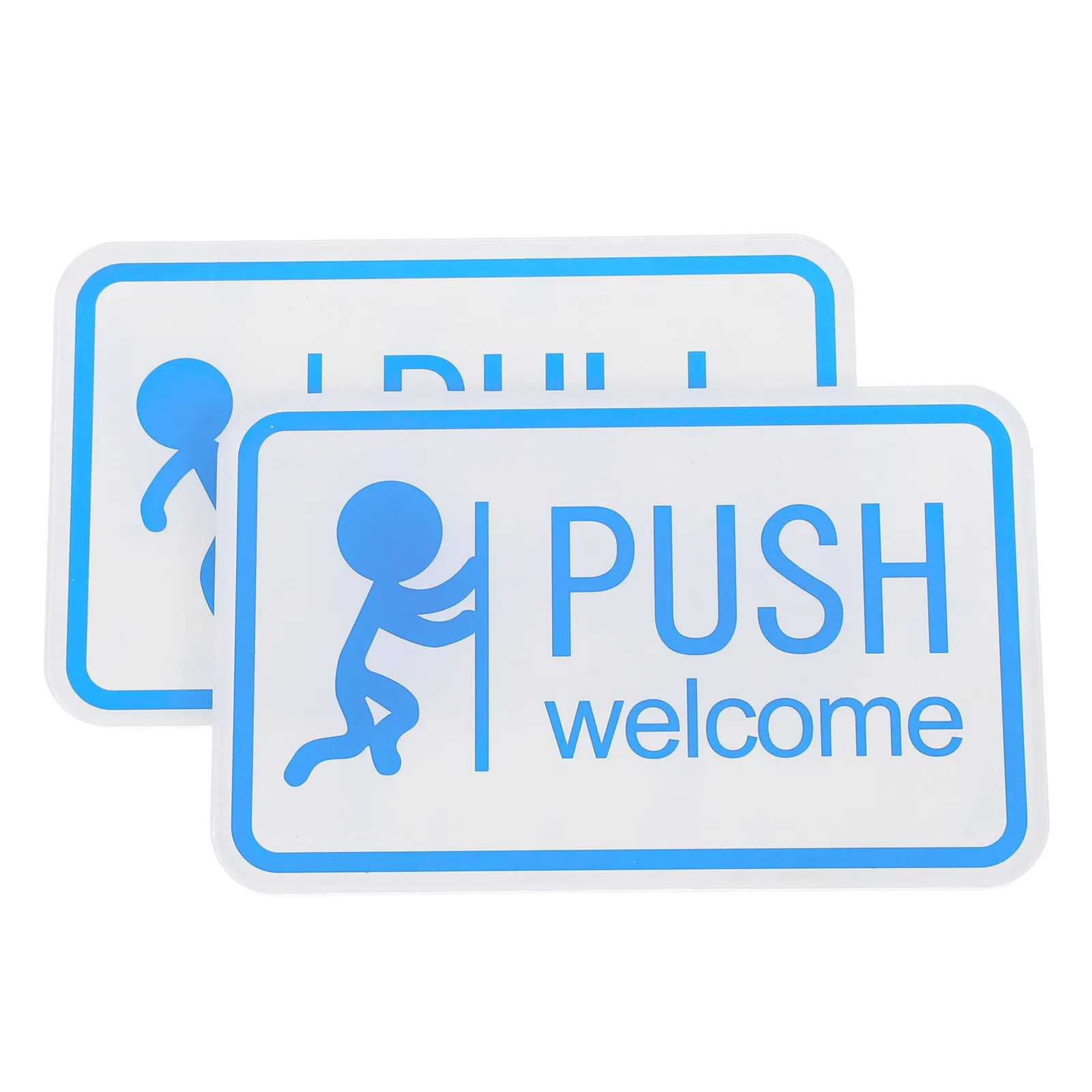 2Pcs Self-Stick Acrylic Push Pull Sign for Glass Doors Adhesive Door Indicator Perfect for Retail Offices Restaurants