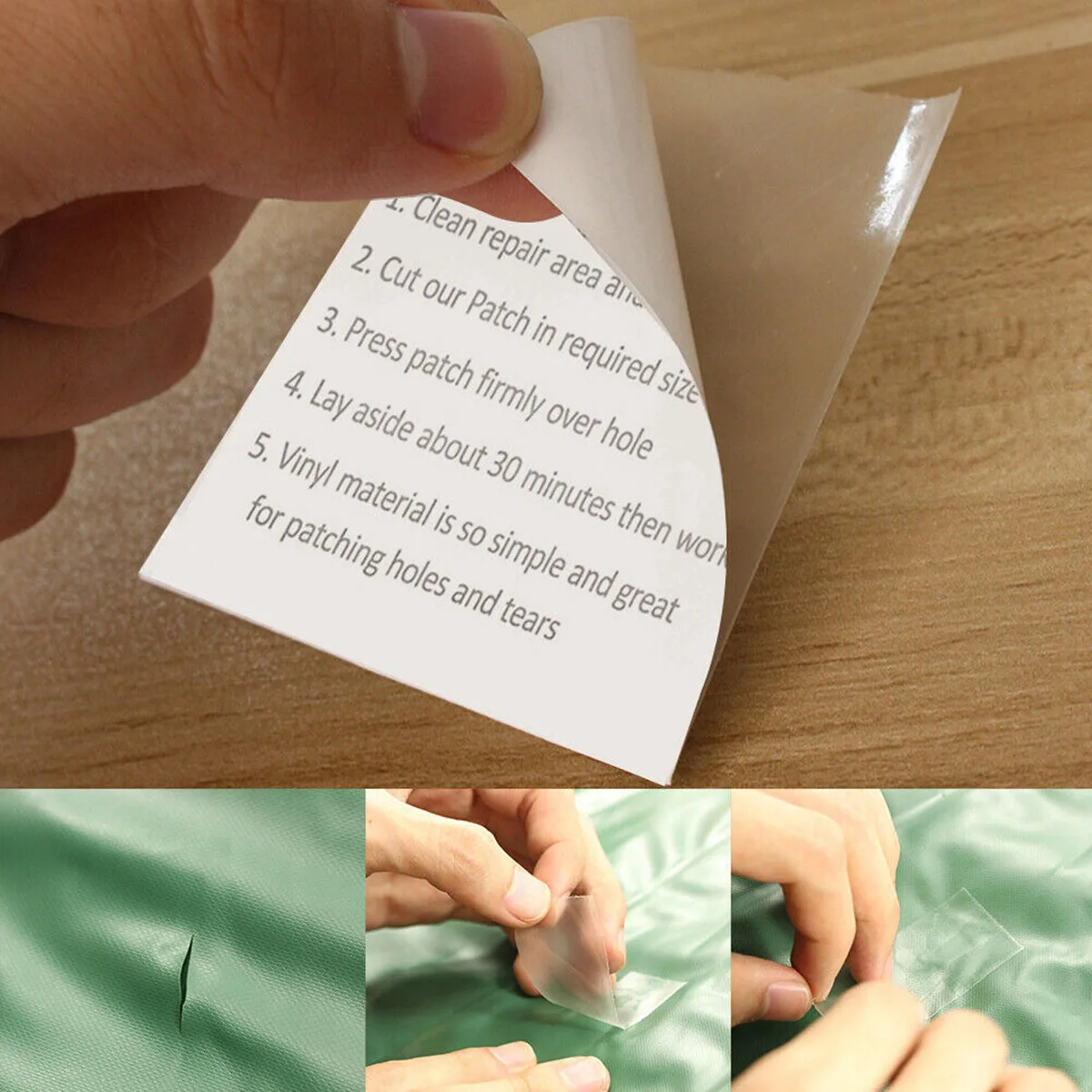

20Pcs Tent Repair Tape Kit Waterproof Clear Camping Gear Air Mattress Repair Tape Patch Kit For Outdoor Tarp Boat Covers Sail