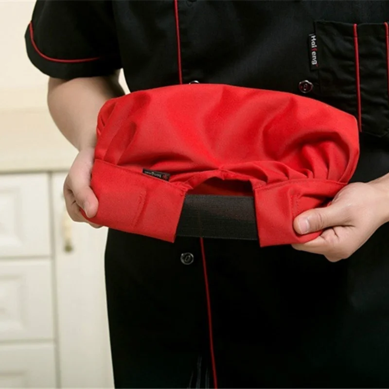 Chapéu Chef para Homens Boné De Cogumelo Plissado De Trabalho Uniforme De Chefs Ajustável, Ferramentas De Cozinha, Suprimentos Do Hotel, 8 Cores