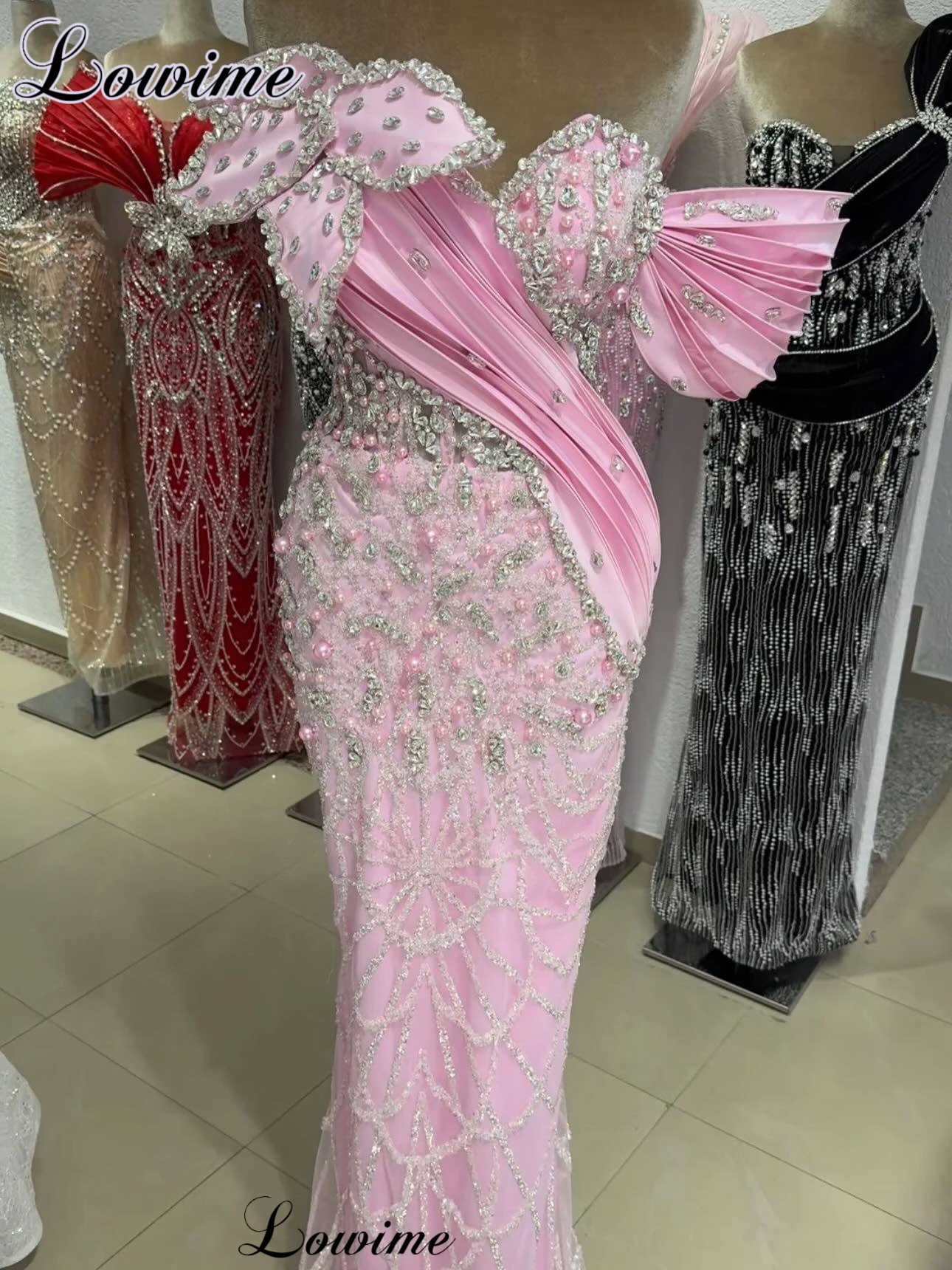 2025 Newest Pink Prom Dresses Mermaid Sweetheart Crystals Cocktail Dresses For Women Evening Gowns Vestidos De Cóctel Customized