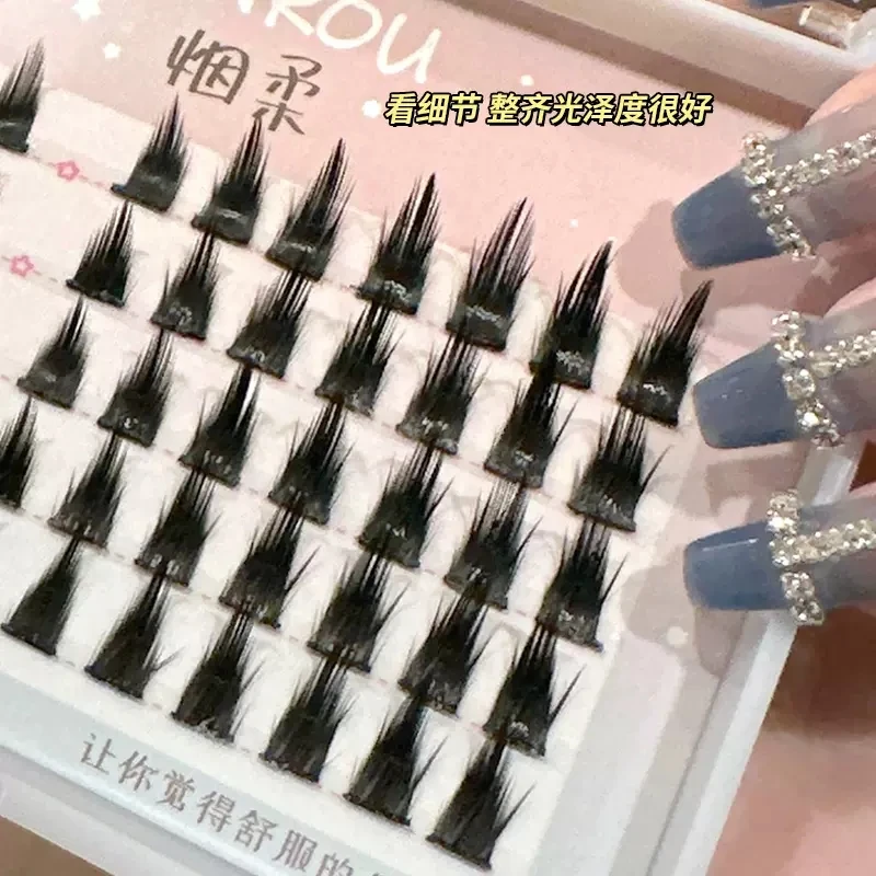 Thiên Nhiên Mới Lông Mi Giả Phân Đoạn Lớn Kẻ Mắt Cos Quỷ Nhỏ Dày Manga Lông Mi Nối Dài Dụng Cụ Trang Điểm