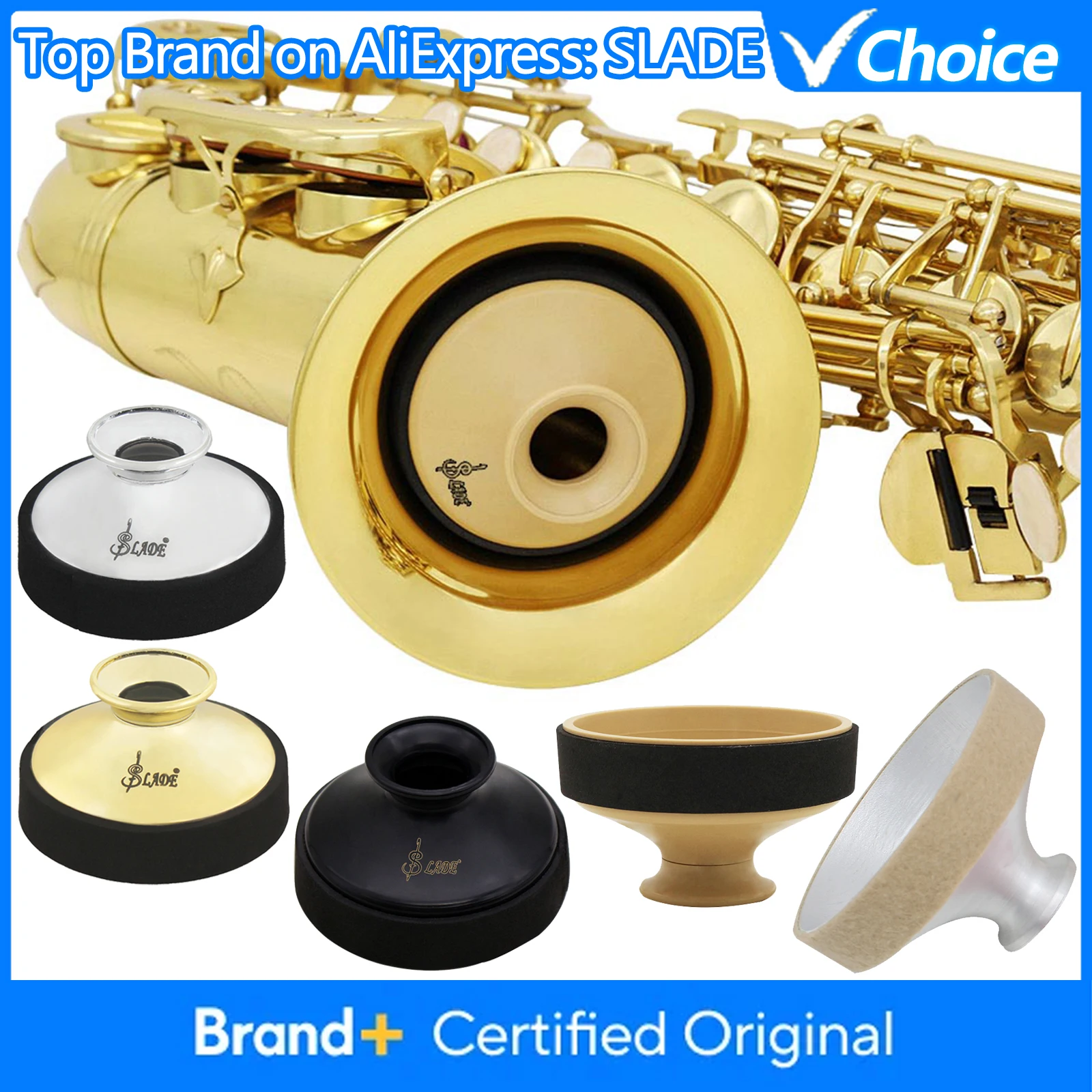 Acessórios para Instrumentos Musicais SLADE, Silenciador Redondo Leve em ABS para Saxofone Alto