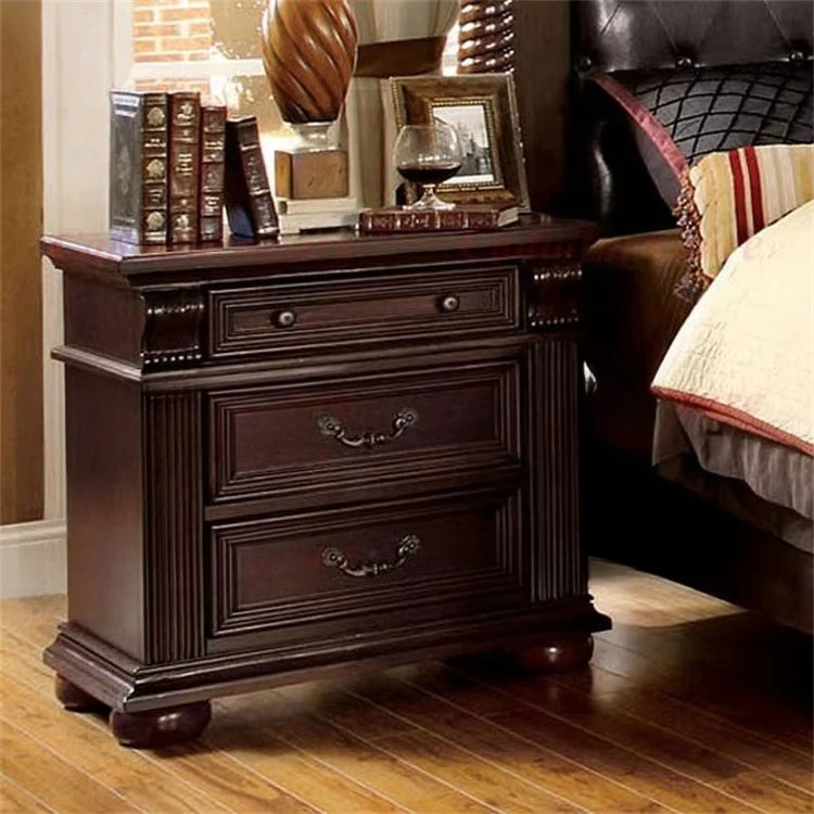 Bedroom Furniture Set Luxury Antique Bedroom Set Antique Wooden Queen Bed/King Bedroom Leather Set - view 2