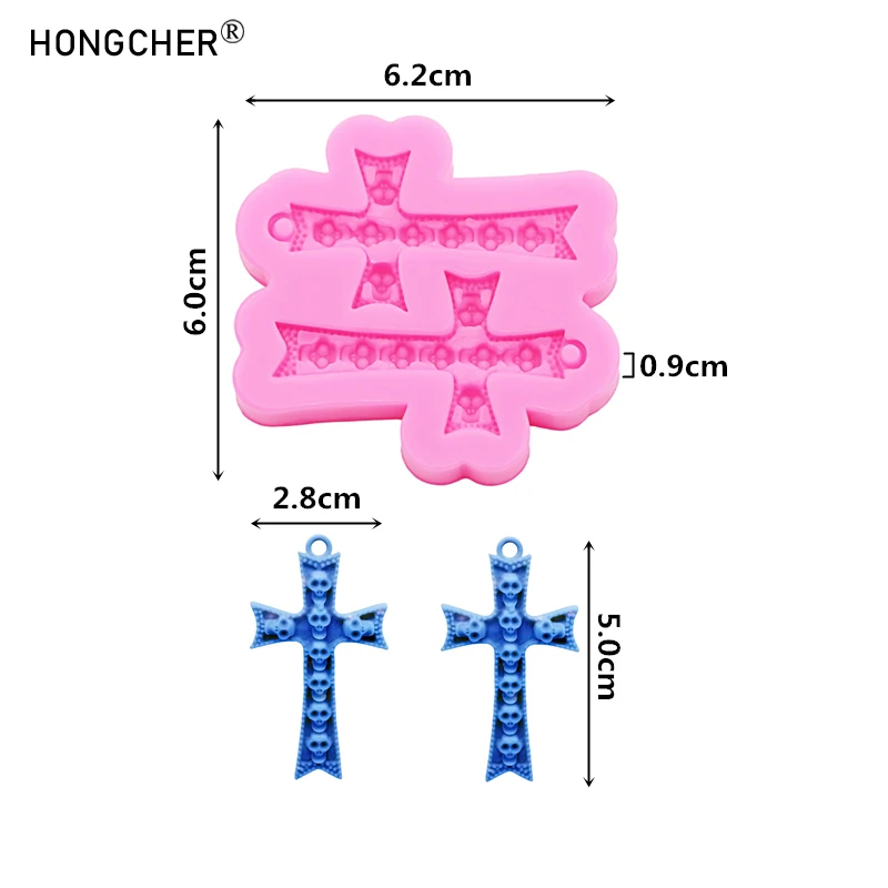 Vintage Skull Crossbones Jewelry Necklace Pendant Silicone Mould DIY Handmade Art Keychain Bag Decoration Pendant Drip Mould
