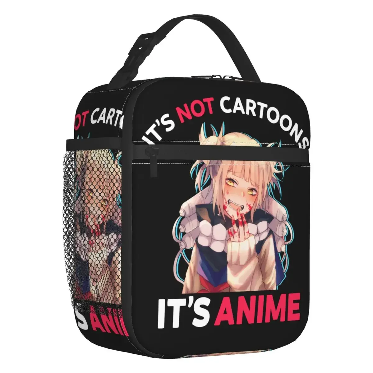 Himiko Toga It\'s Not Cartoons It\'s Anime Insulated Lunch Tote Bag BNHA My Hero Academia Resuable Thermal Cooler Food Lunch Box