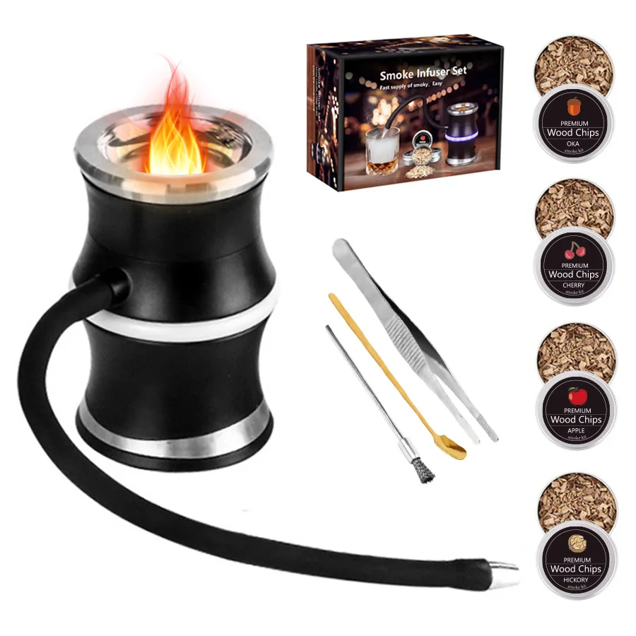 USB powered whiskey smoking kit for cocktails • Rechargeable portable design • Ideal for weddings birthdays festivals housewarmi