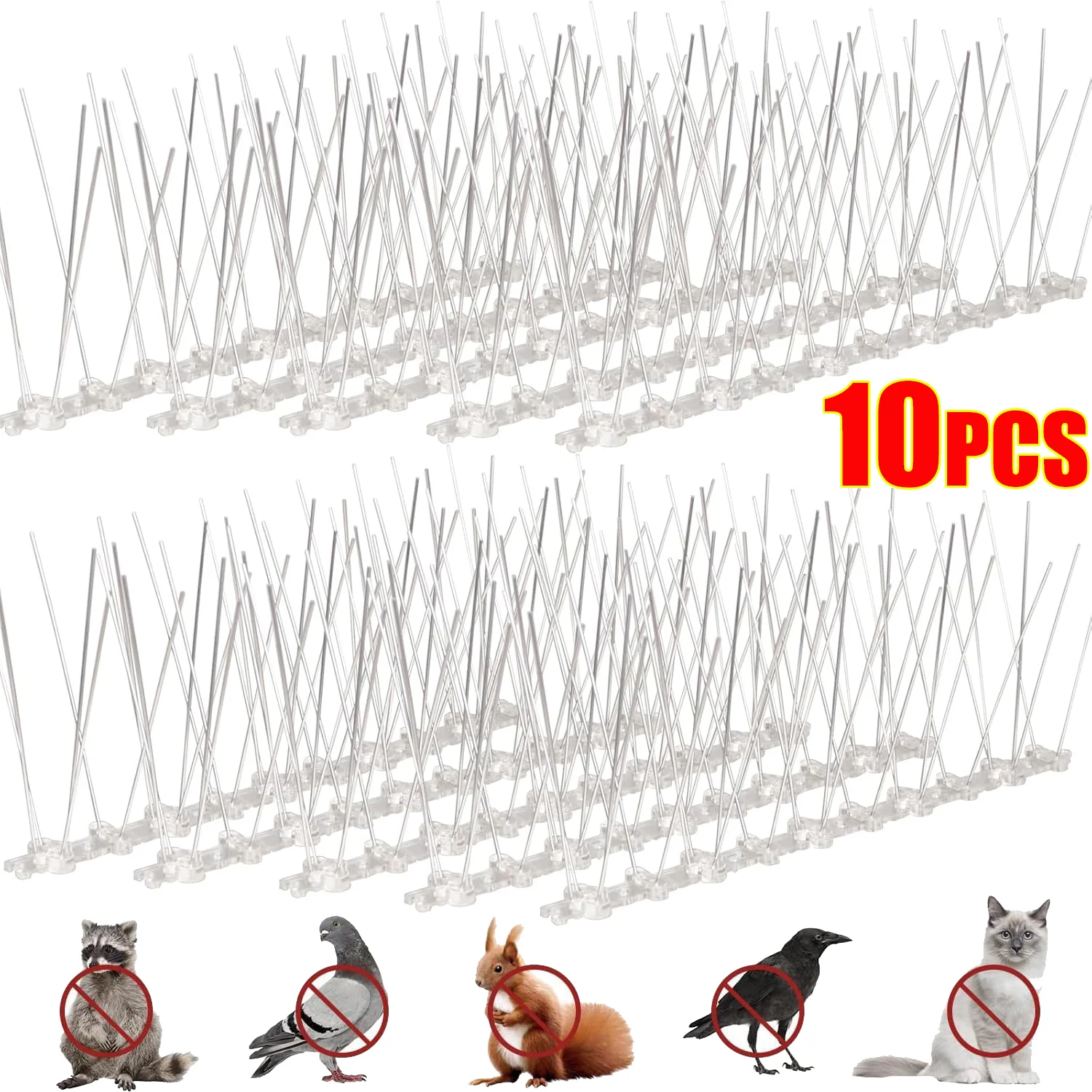 Stainless Steel Pigeon Spikes Squirrel Repeller Deterrent Nail Tools Control Pest Bird Spikes for Roof Fence Balcony Window Sill