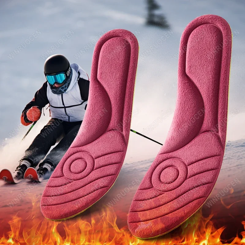 Women's Memory Foam Insoles Arch Support Self-Heating Warm Shoe Pads Winter Foot Massage Sports Shoe Inserts