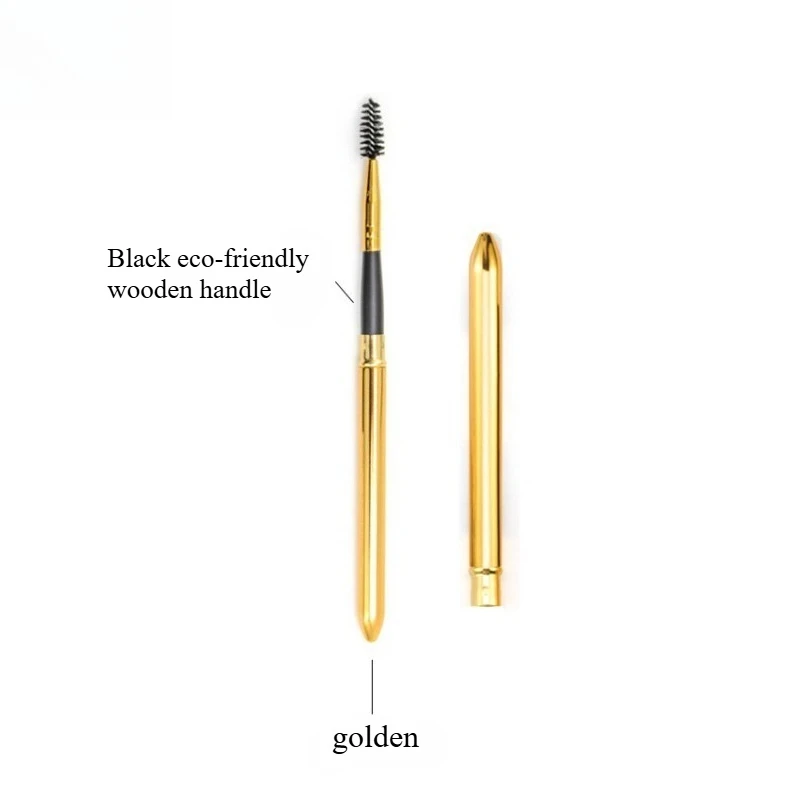Retractable Gold Eyelash แปรงแต่งหน้ามาสคาร่าแบบพกพา Spiral Wand Applicator Spooler แบบพกพา Eyelashes Extension เครื่องสําอางค์เครื่องมือ