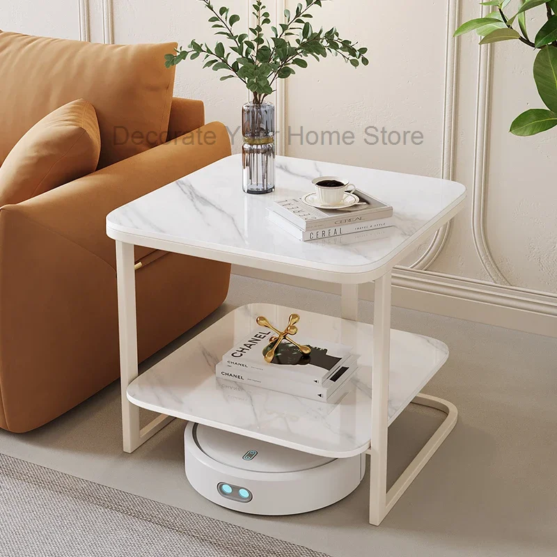 

White Salon Coffee Table Side Nordic Modern Console Dining Makeup Table Mobile Corner Tavolo Soggiorno Hotel Furniture CY50CT