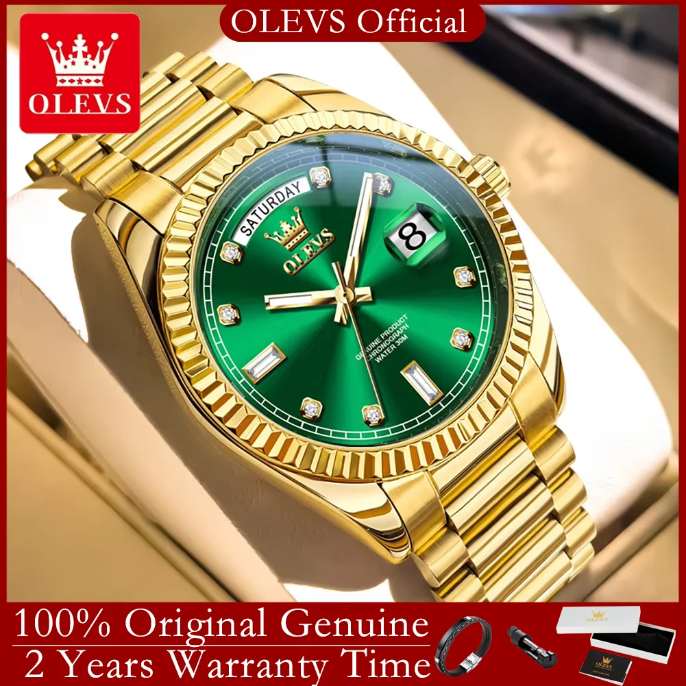 

100% Original OLEVS Brand Men's Watches Luxury Automatic Mechanical Watch for Men Stainless Steel Waterproof Man Watch New 6736