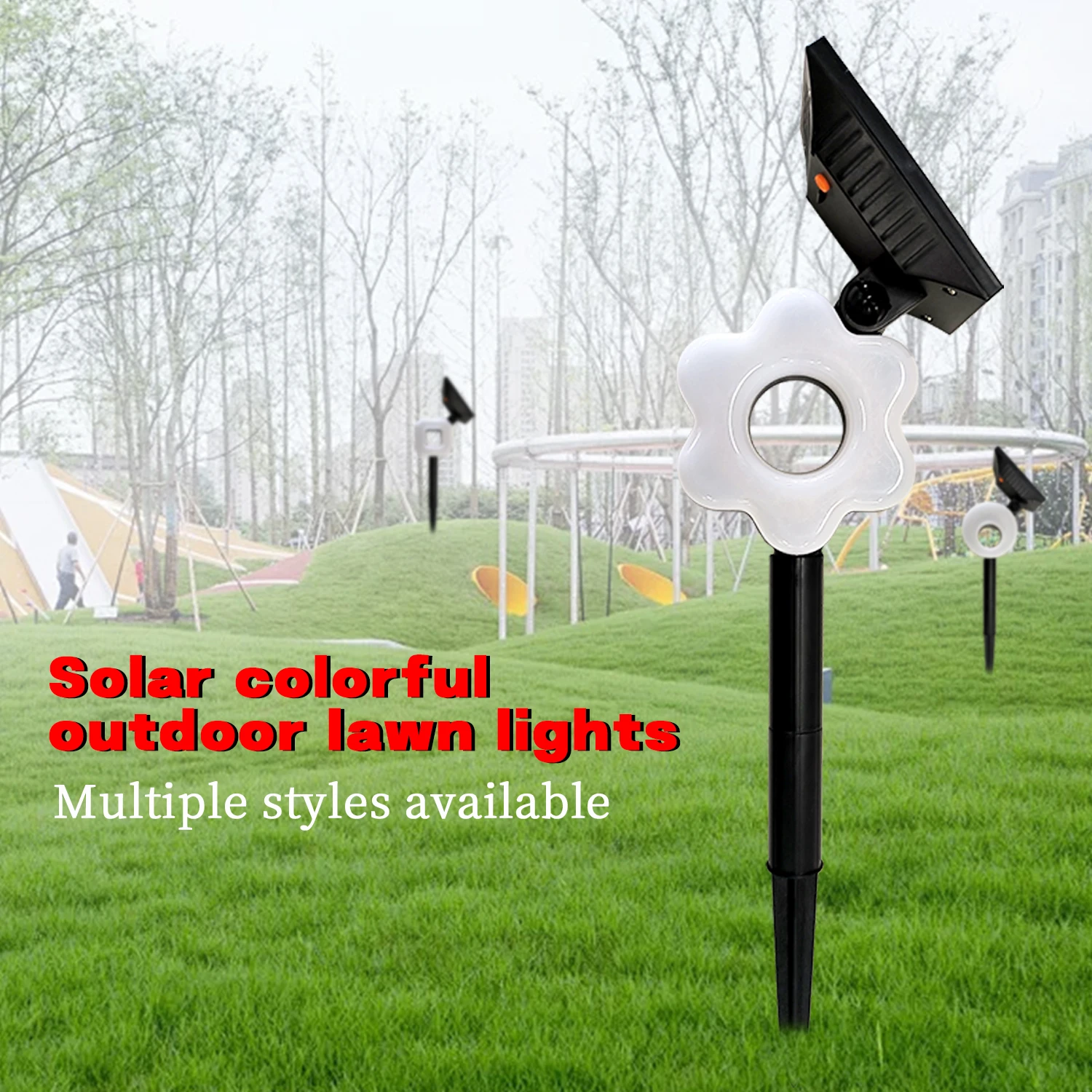 

Led Solar Lawn Lights Outdoor Night Floor Lamp Waterproof RGB Colorful Garden Light Courtyard Villa Landscape Patio Yard Lamps