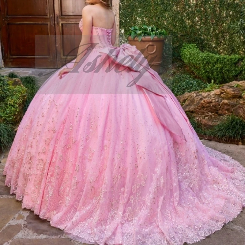 

Индивидуальное платье Золушки принцессы 15-го девушки Quinceanera, бальное платье с кристаллами и бантом, женское вечернее платье для выпускного вечера, дня рождения, Vestido, новинка