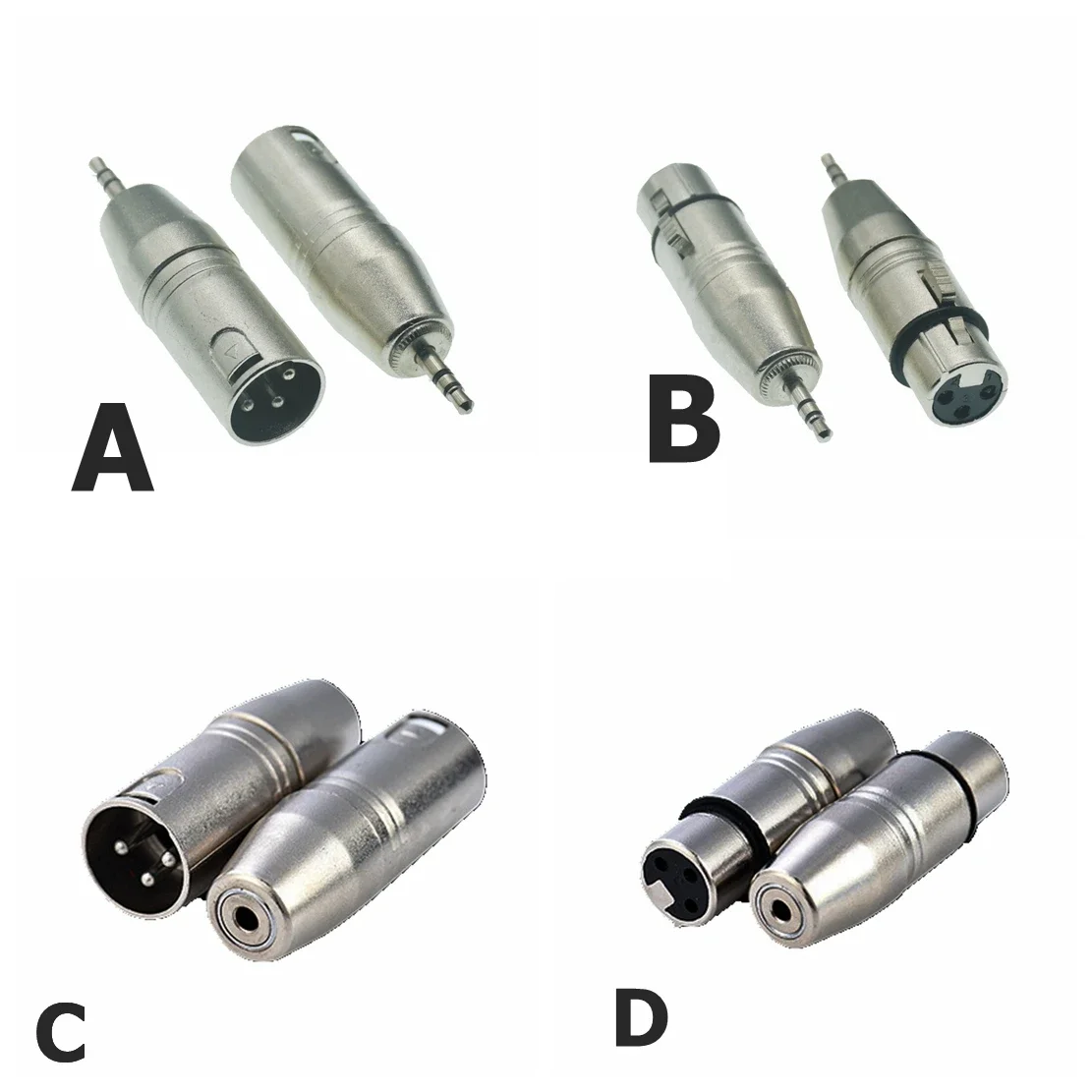 1pcs XLR 3 Pin MALE/Female Jack to 3.5mm Female & Male 1/8