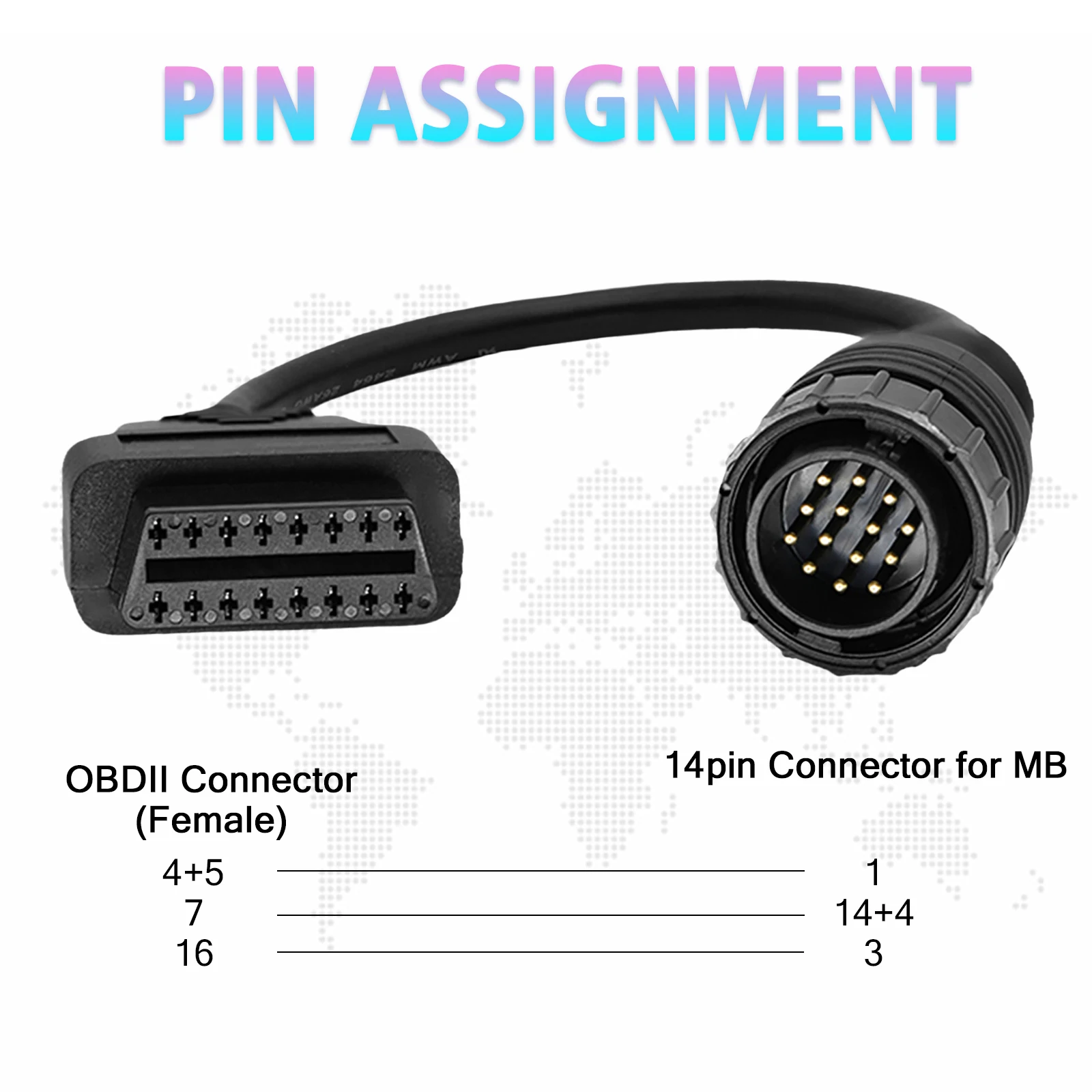 14Pin OBD Adapter für Mercedes Sprinter Actros Atego für VW LT EVE/CDI/PMS Lkw Bus Motor diagnose Stecker Kabel für Benz – Detail 2