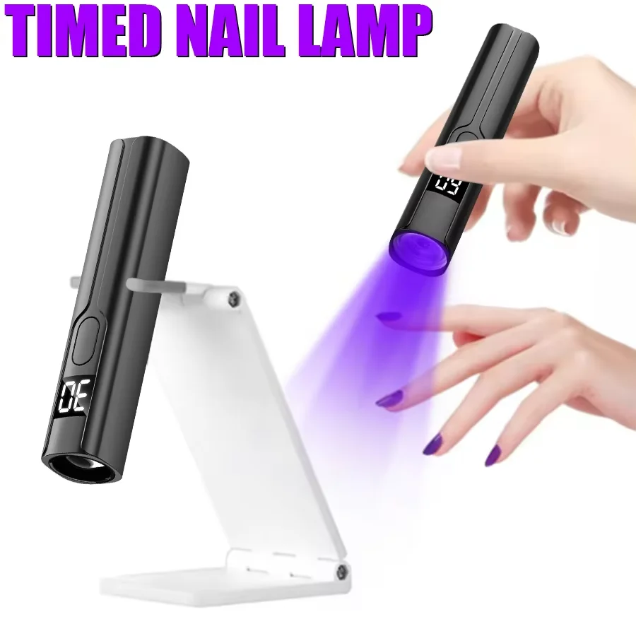 

Digital Display New UV 365 Purple Light Rechargeable Mini UV LED Nail Lamp Banknote Detection Fluorescent Flashlight Nail Dryer