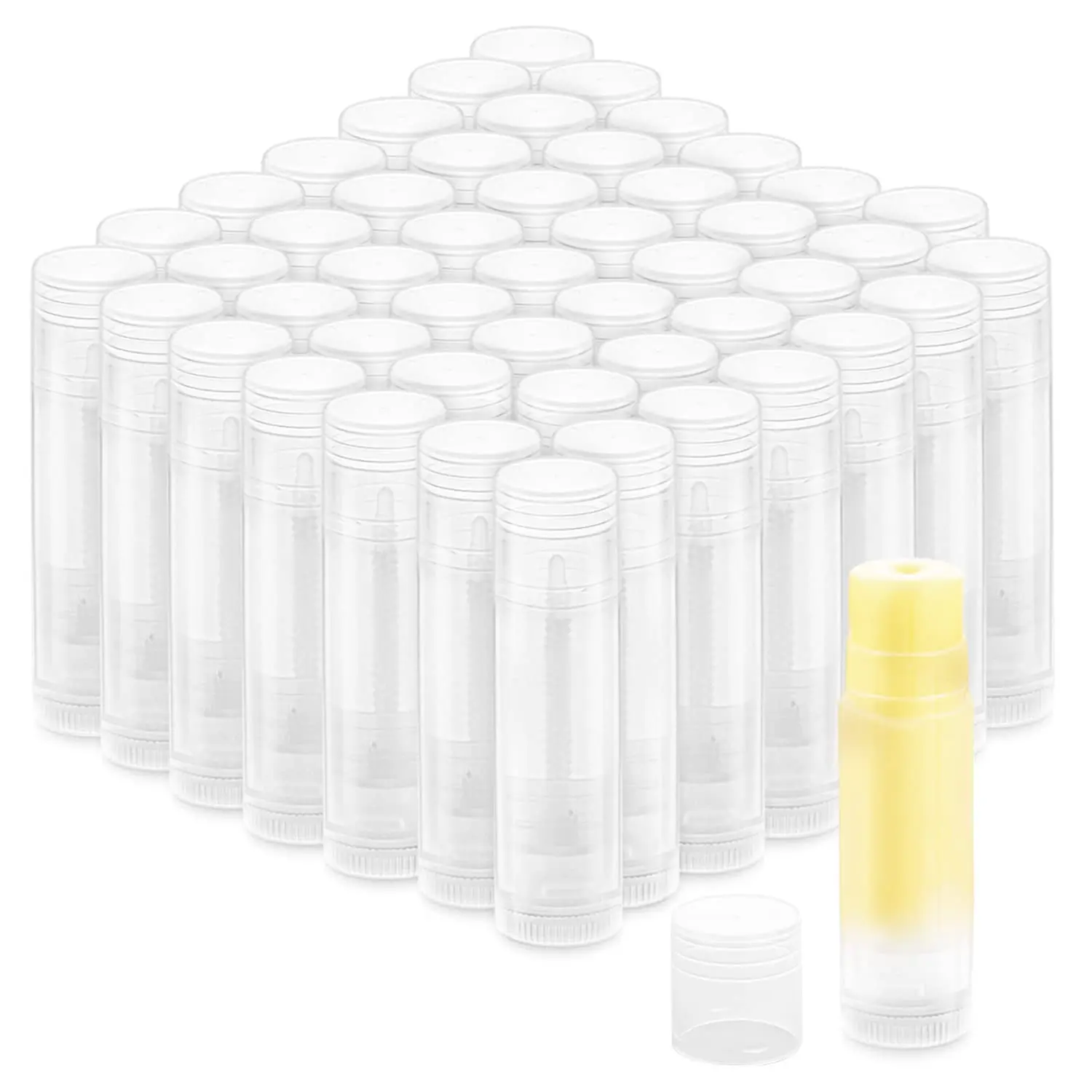 50 pcs, 5-gram rotating lipstick tubes, empty plastic lip gloss lip containers, DIY homemade lipstick and homemade solid perfume
