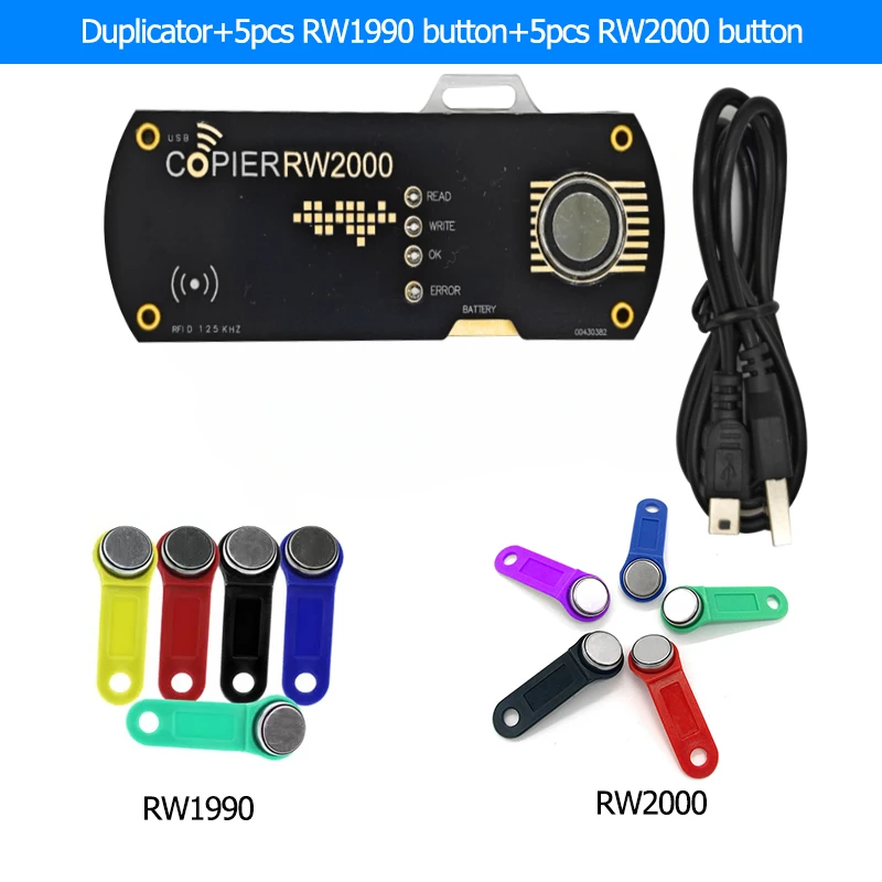 Imagem -04 - Rfid Duplicator Copiadora Copiadora Chaves Tag Cartões Touch Memory Keys Cópia Ibutton 125khz T5577 Em4305 Em4100 Rw2000 Tm1990