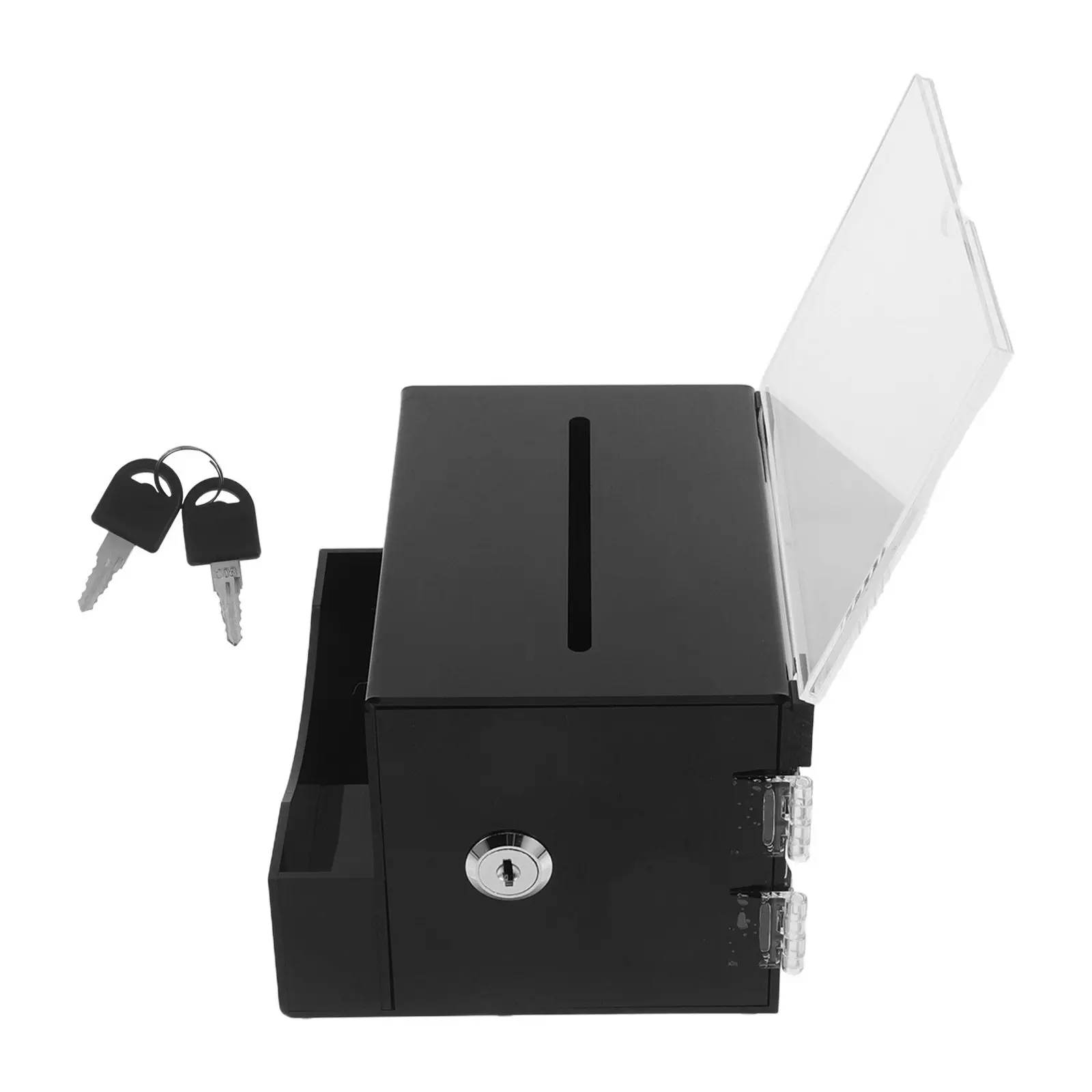 Acrylic Donation Lock Box Secure Tip Jar for Bartender Ballot Voting Suggestion Fundraising Raffle Cash Collection Box