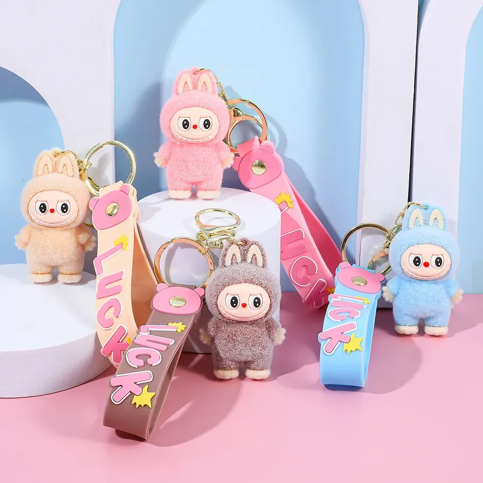  Kawaii Keychain With Bow Car Hanging Pendant Decor Cartoon Backpack Hanging Keychain Charms Keyrings Party Gift For Kid брелок 