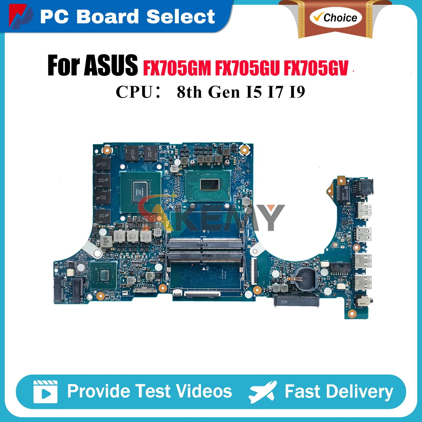 

Материнская плата для ноутбука FX705GM для ASUS TUF Gaming FX705GV FX705GU FX705GM FX705 Материнская плата для ноутбука с процессором I5 I7 I9 100% тестирование ОК