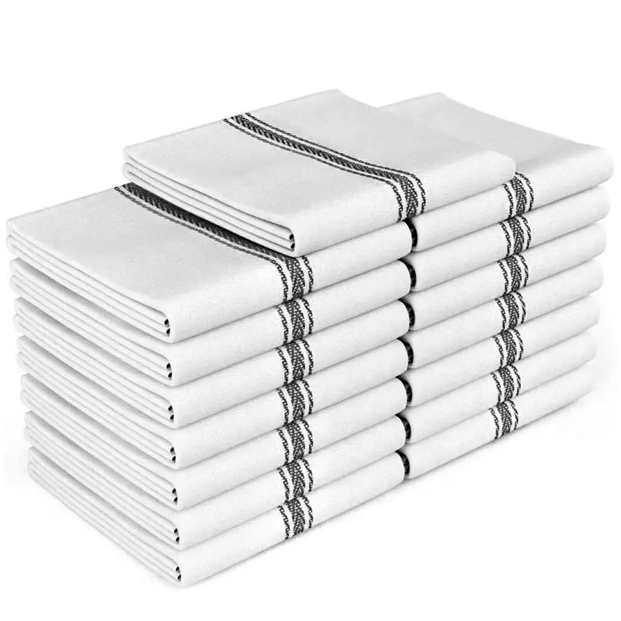 

Classic Kitchen Towels 15 Pack 100 Natural Cotton Towel Set, Reusable Wash Cloths, Absorbent Dish Towels, Machine Washable Hand