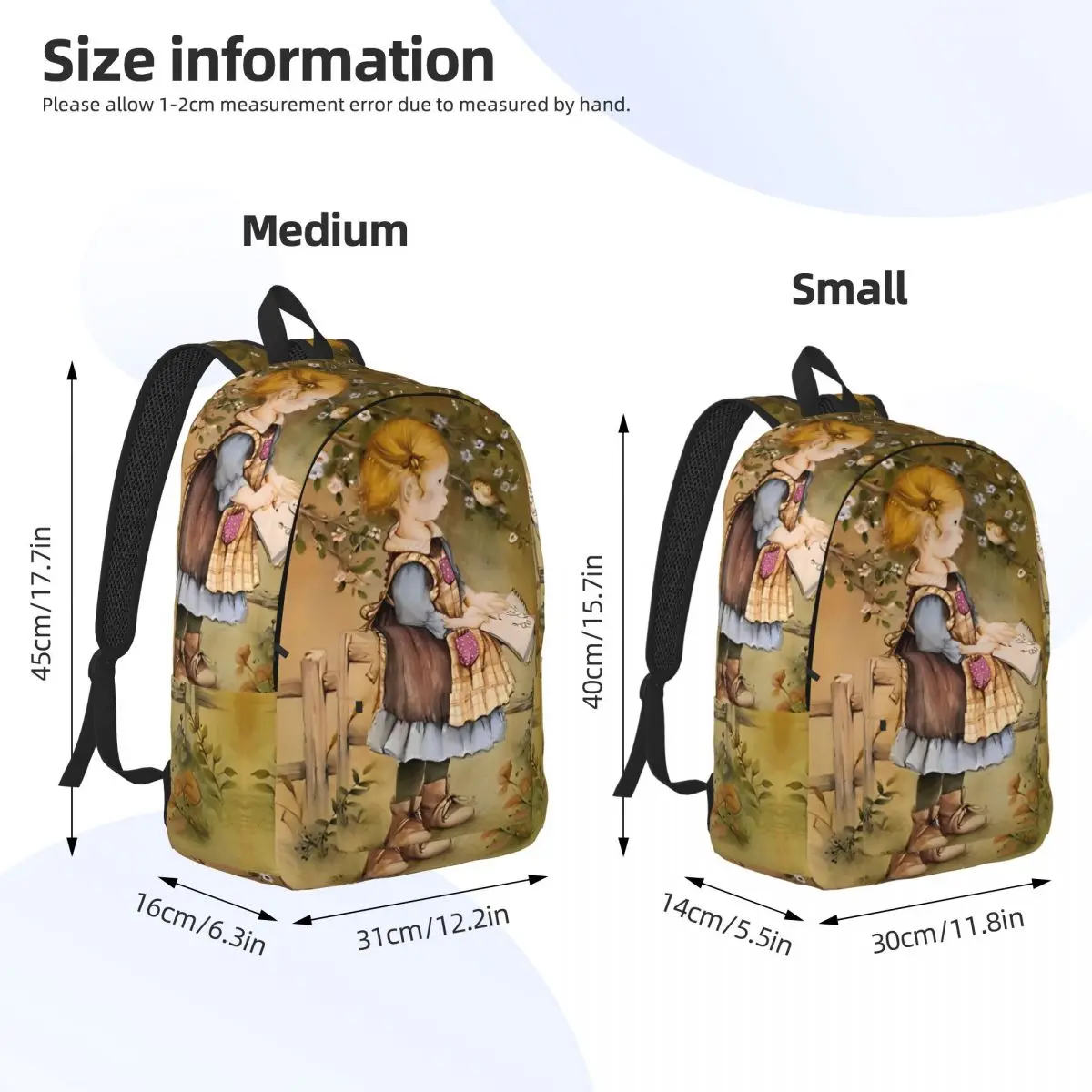 سارة كاي الكرتون زهرة فتاة في سن المراهقة على ظهره هدية طالب العمل لطيف اللوحة Daypack الرجال النساء حقيبة كتف الكمبيوتر المحمول #6