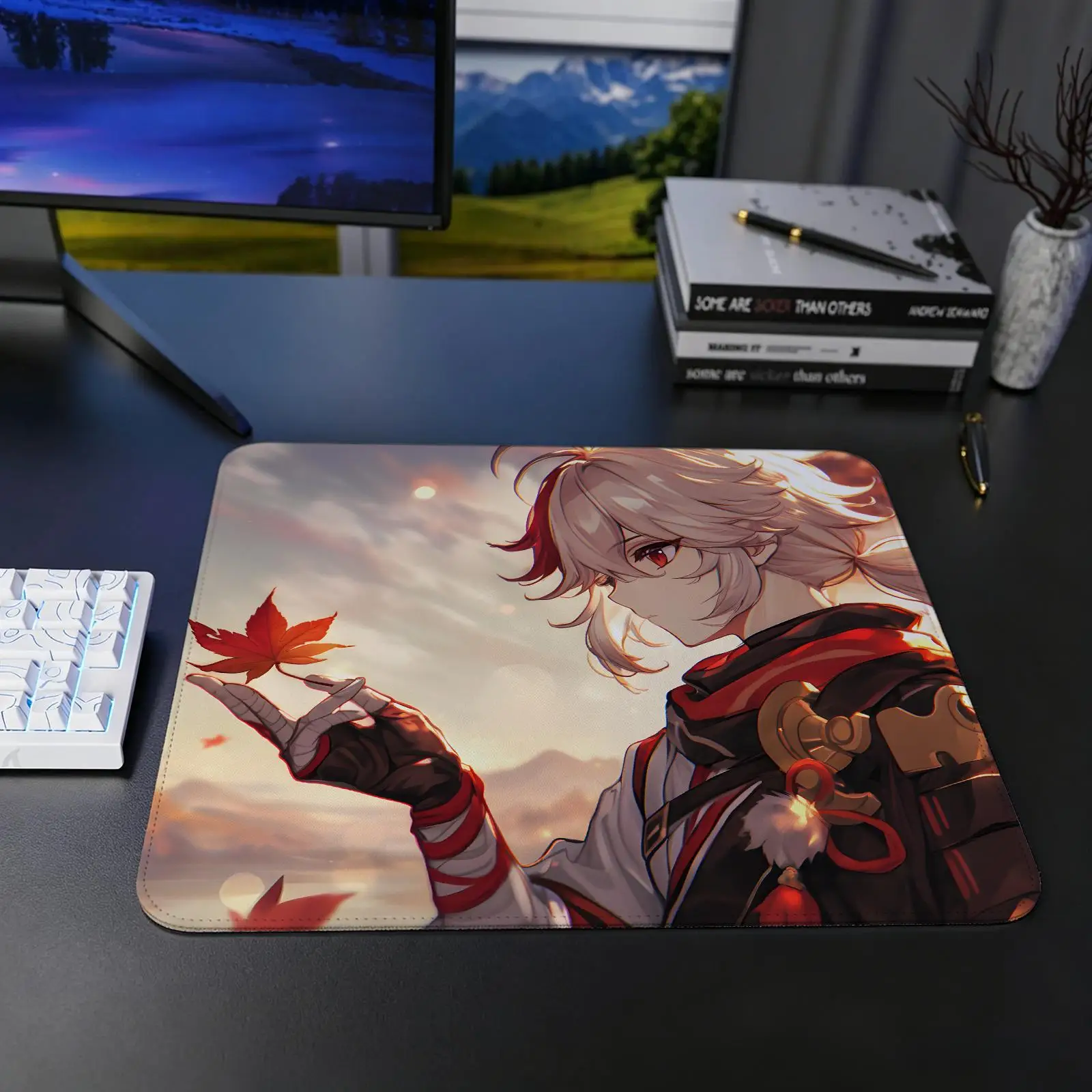 Genshin Impact Kaedehara Kazuha Regular gaming mouse pad S/M/L size Office mouse pad Laptop desk mat Stitched edge mouse pad