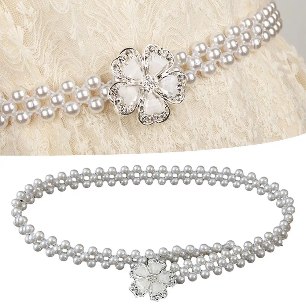 Женская цепочка на талию с крупными жемчужинами, украшение на талию, эластичный пояс со стразами, подходит к юбке и C8R4