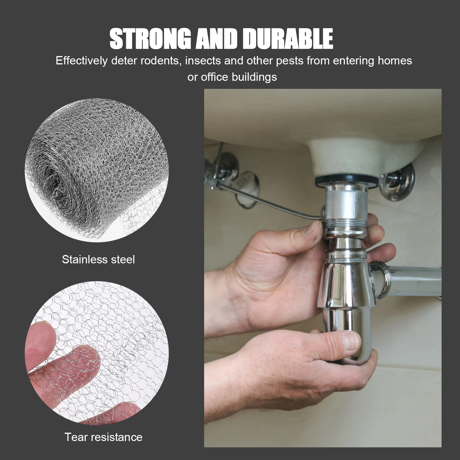 

Stainless Steel Woven Wire Mesh Net For Mouse Rat Proofing Strong Barrier Against Mice Insects Steel Screen