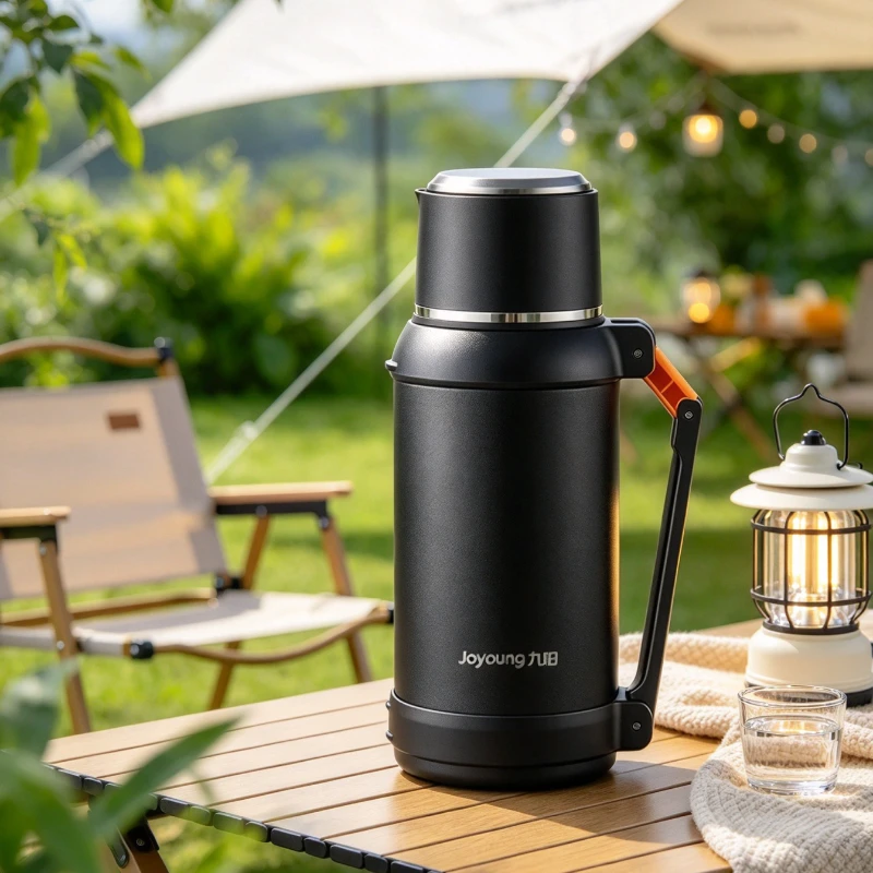 2000ml 316L Stainless Steel Thermos Flask Vacuum Water Bottle with One Touch Lid 72H Insulation Leakproof Seal for Travel