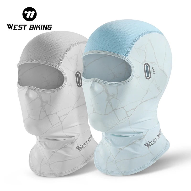 

WEST BIKING Photochromic Balaclava Summer Ice Silk Cycling Cap Photochromic Full Face Cover Sun UV Protection Sports Cool Hat