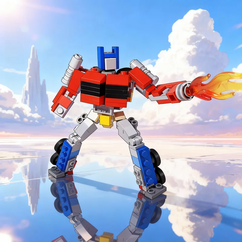 

134pcs MOC Mini Optimus Prime Model Building Blocks Creative DIY Gift Display Decor Assemble Premium Adult Kids Desk Home Toy
