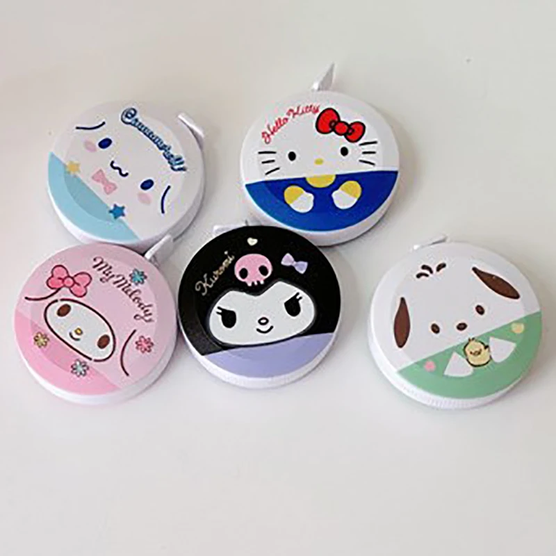 Girly Heart Hello Kitty Anime Kawaii Sanrio Measuring Clothes Tape Cute Kuromi My Melody Circumference Ruler Gifts for Girls