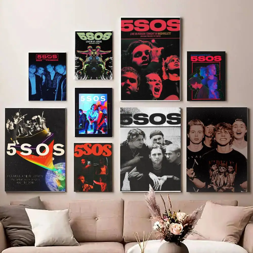 Póster de 5 S-Seconds Of S-Summers, póster impreso de alta calidad, carteles artísticos de pared impermeables para sala de estar, dormitorio, decoración de habitación Retro, regalo