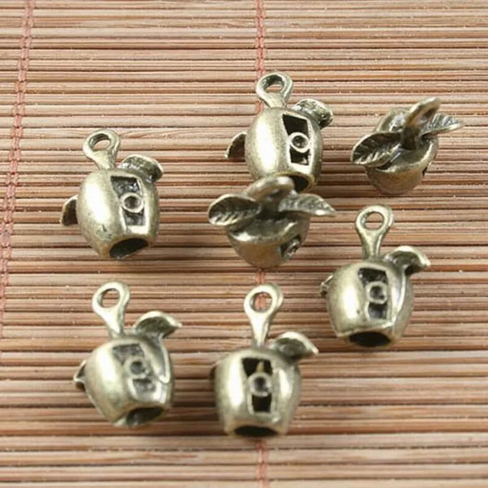 10PCS 9x17mm hole:1mm ANTIQUED BRONZE APPLE DESIGN PENDANT H5030