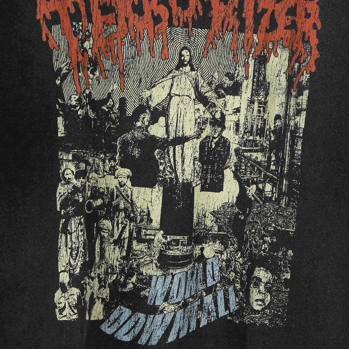 Terrorizer T-Shirt World Downfall Death Metal GrindCore Band Repulsion Napalm Death Washed Cotton Shirt Short Sleeve