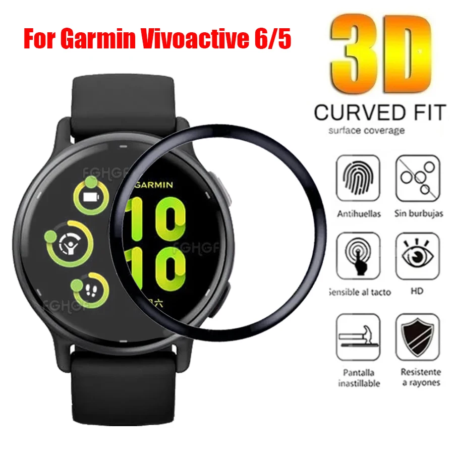 Soft Flexible Protective Film For Garmin VivoActive 5 Screen Protector Full Cover Protection Guard For Garmin Active 5 Film