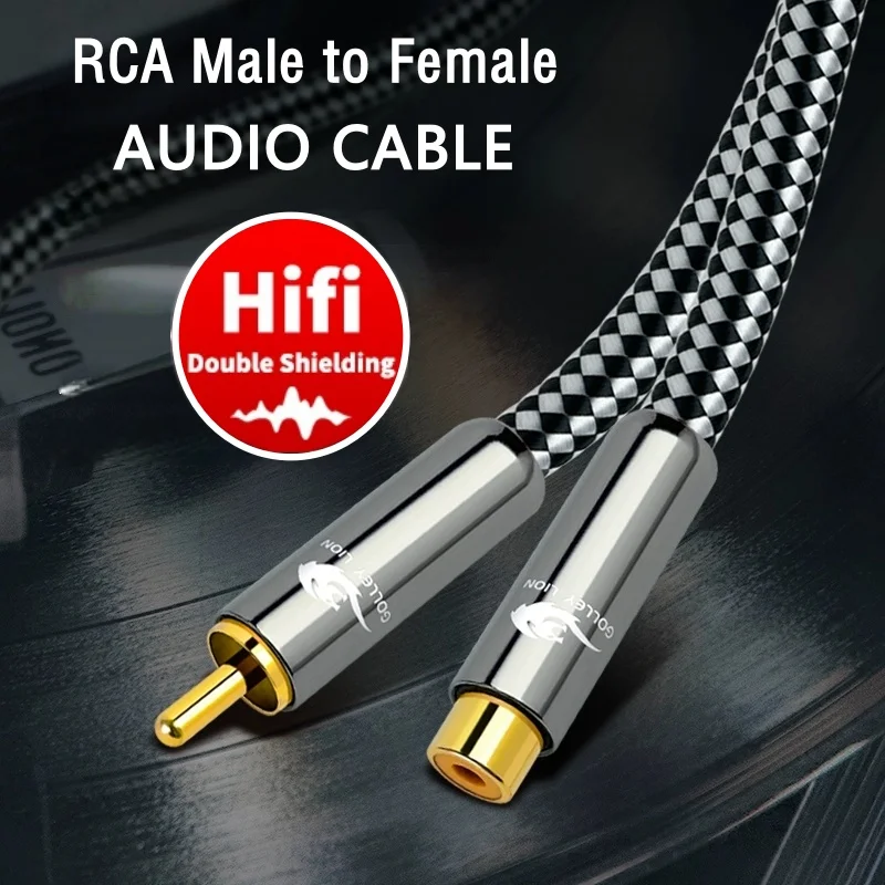 RCA Male to Female Stereo Digital Coaxial Audio Cable for Subwoofer Amplifier AV TV Video RCA Extension Cords
