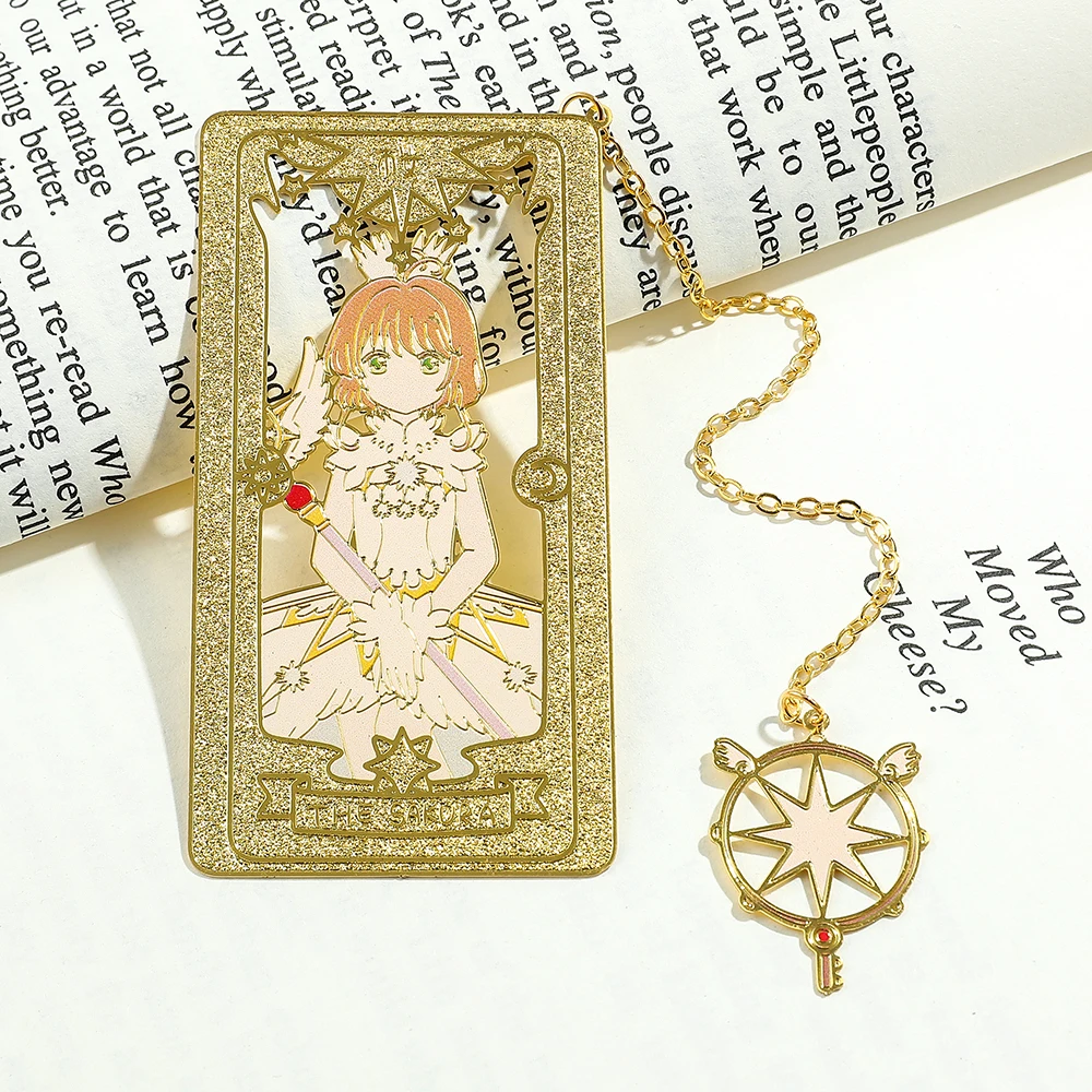 Anime Sakura Lesezeichen Card-Captor Klassische Cartoon-Fans-Kollektion Exquisites Metall-Lesezeichen Seitenmarkierer-Werkzeug für Sakura-Fans. – Detail 16