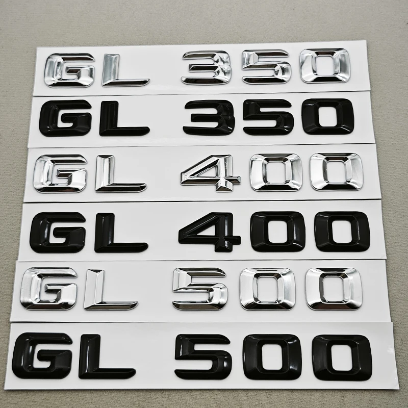 3D ABS Car Letters Logo GL350 GL400 GL500 Rear Trunk Badge Emblem Decals For Mencedes Menz GLS Class X166 Auto Accessories