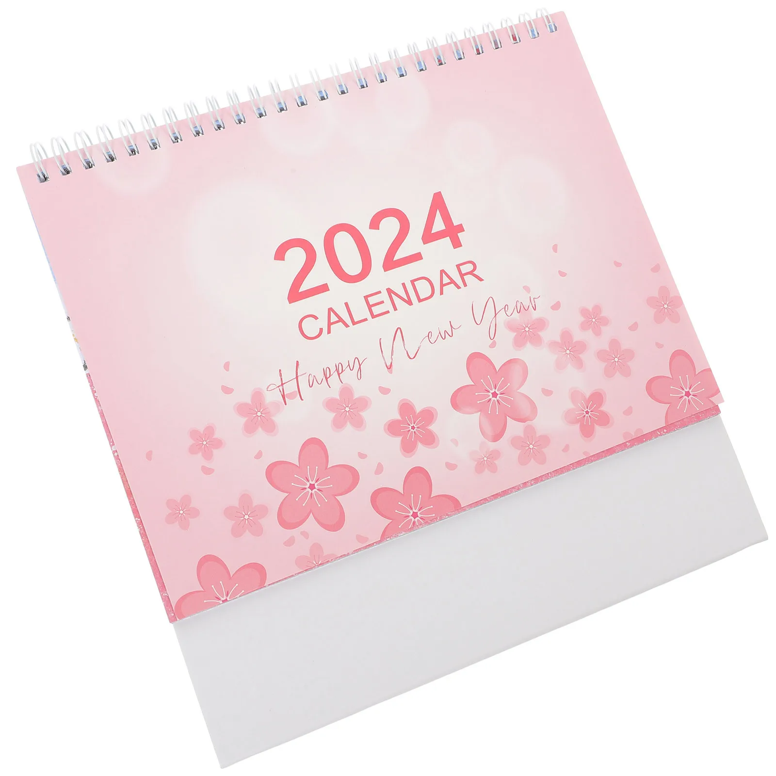 

2024 Desktop Calendar Large Monthly Flip Desk Calendar for Office Floral Design Writing Surface Sturdy Hardcover Yearly Planner