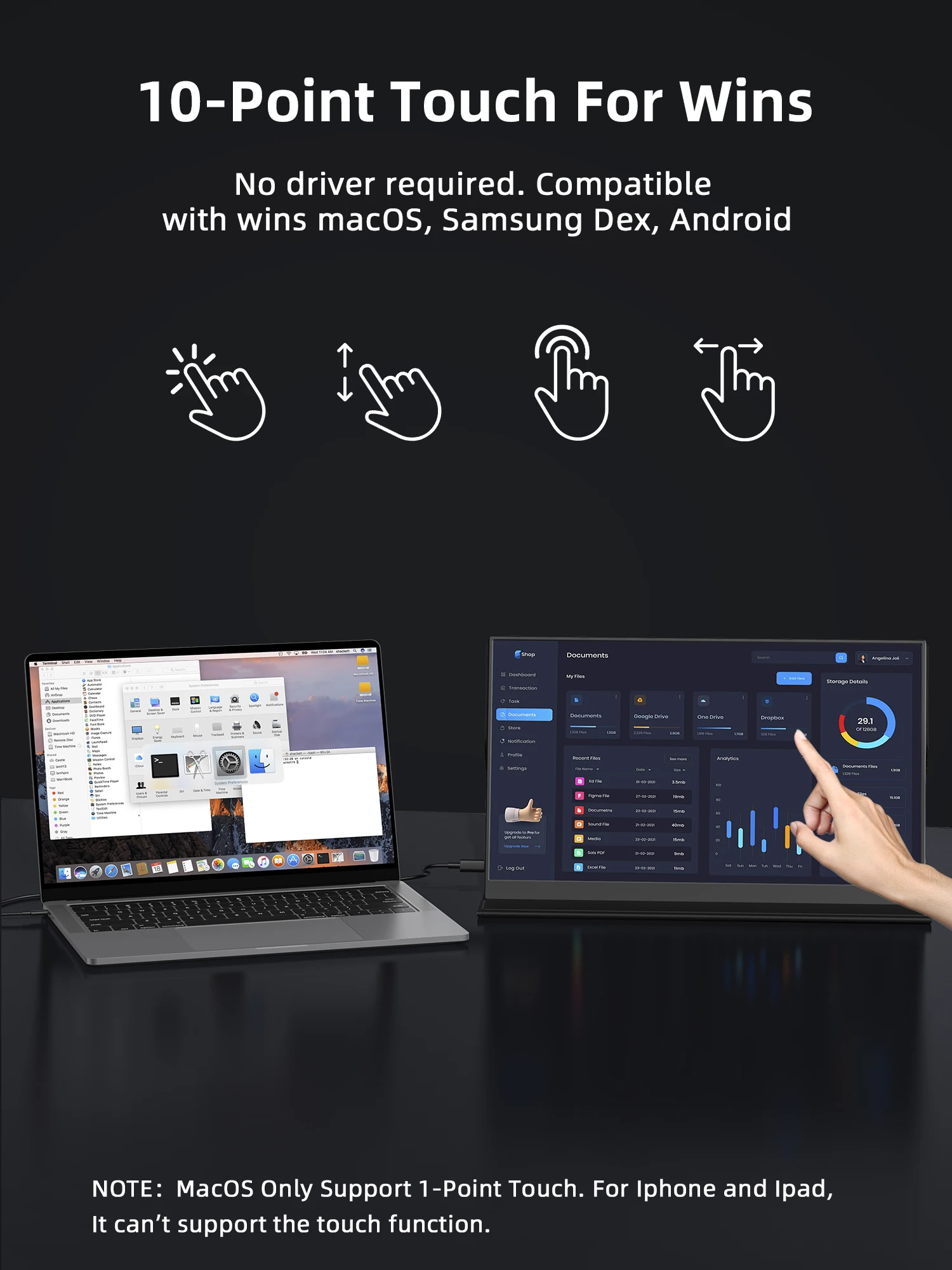 휴대용 터치 FHD 모니터 이미지