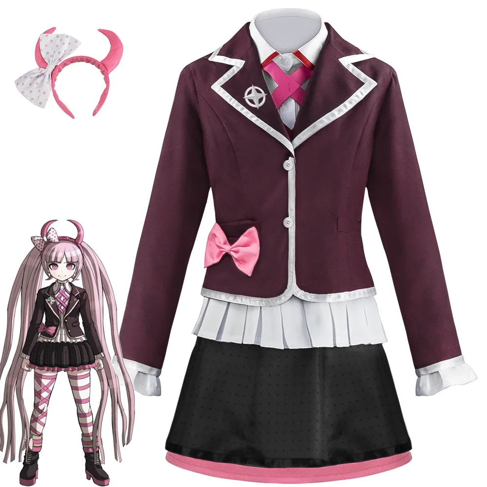 Gioco Danganronpa: Trigger Happy Havoc Utsugi Kotoko Costume Cosplay Donne adulte Ragazze Gonna Uniforme Vestito Halloween Outfit