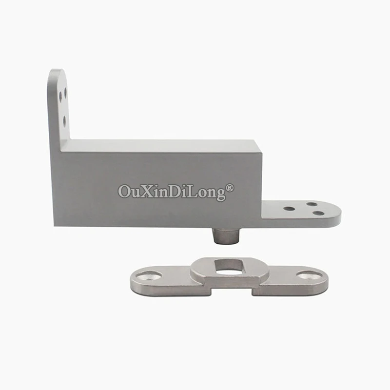 1Set Stainless Steel+Aluminium Alloy Heavy Door Hinges Buffer Soft Close Positioning Invisible Door Pivot Hinges Install Up&Down